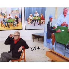 autographe de David HOCKNEY, signed autographed picture of David Hockney